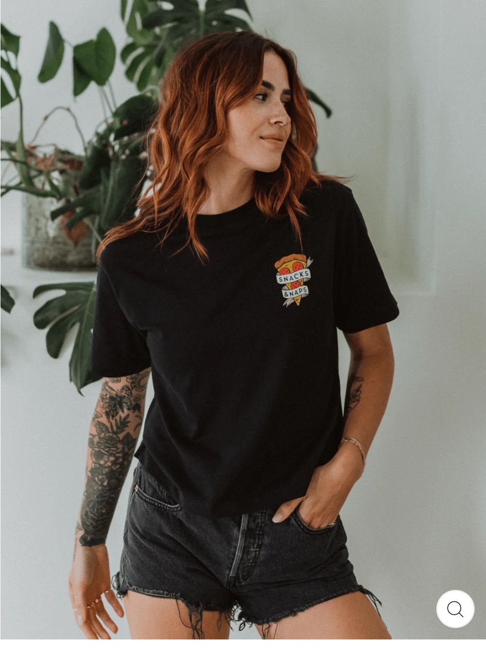 Snacks & Naps Black Short Sleeve Graphic Tee - Women